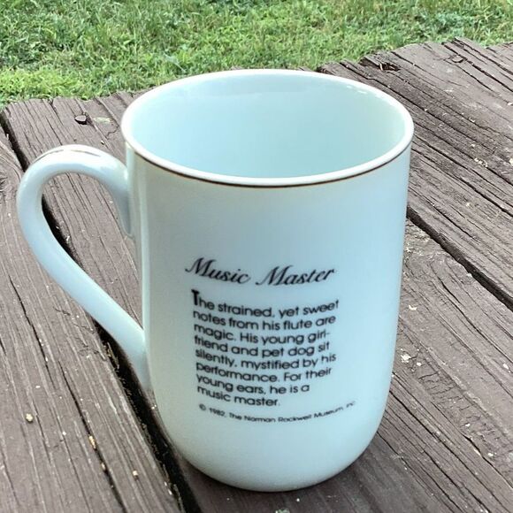 Norman Rockwell Museum Porcelain Mug Set of 3 1982 Gold Rim Vintage Coffee Cups - Picture 7 of 8